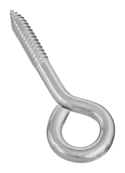 Emery Jensen LG SCR Eye screw hooks and strap hinges, zinc finish, 7/16x5-1/4 inch, shown on a white background