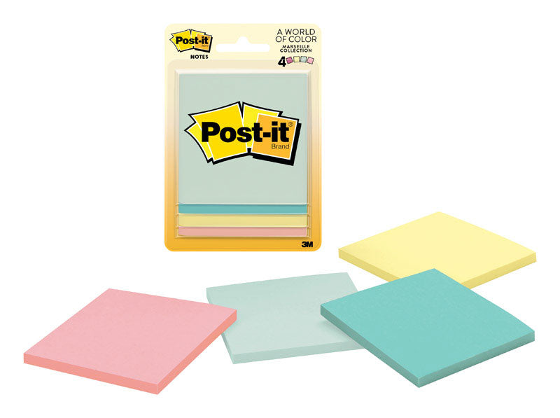 Emery Jensen Post-it Note Assorted 4-pack of self-stick notes in various colors for quick reminders and organization.