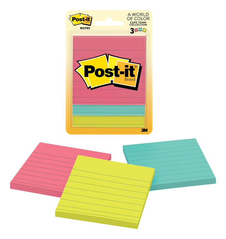 Emery Jensen Post-it Note Line Assorted 3-pack of self-stick notes with colorful strips for easy organization and reminders.