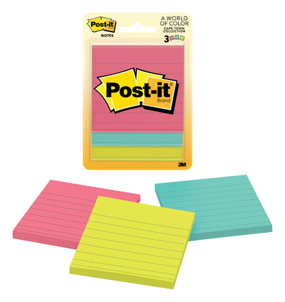 Emery Jensen Post-it Note Line Assorted 3-pack of self-stick notes with colorful strips for easy organization and reminders.
