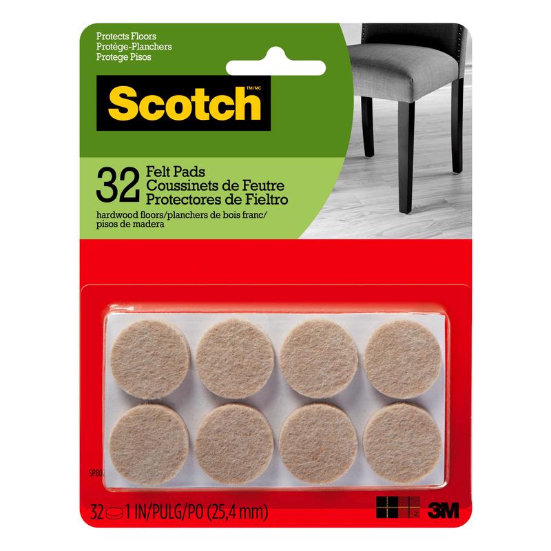 FELT PADS 1"RND BGE 32PK - Pack of 6