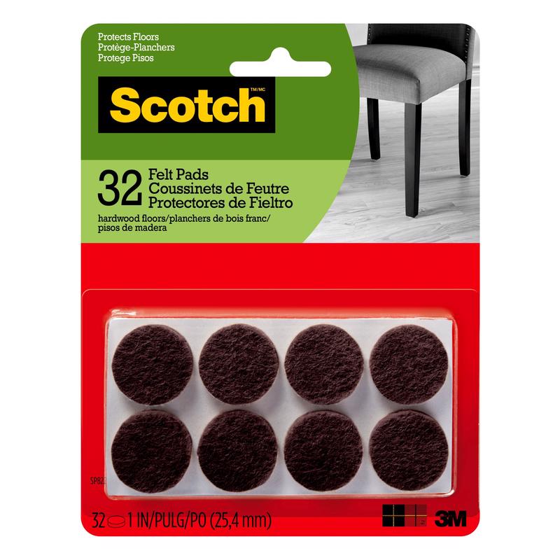 FELT PADS 1"RND BRN 32PK - Pack of 6
