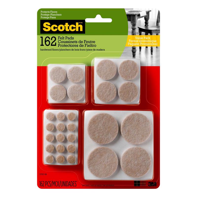 FELT PADS AST BGE 162PK - Pack of 4