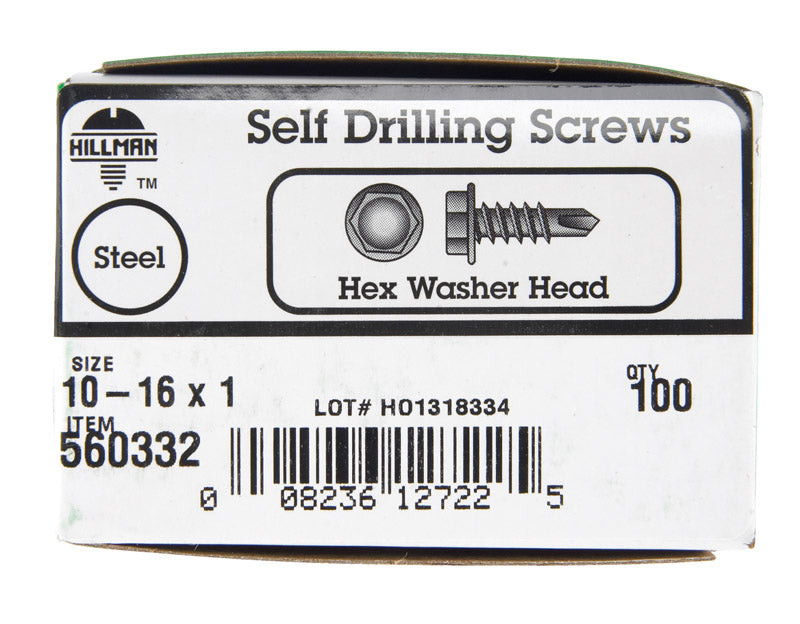 Emery Jensen self-taping HWH DRL SCR 10-16x1 screw, showing metallic finish and threading for durable fastening.