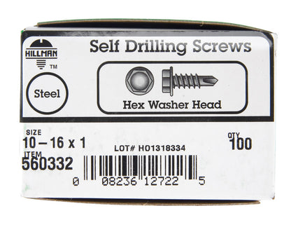 Emery Jensen self-taping HWH DRL SCR 10-16x1 screw, showing metallic finish and threading for durable fastening.