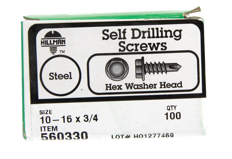 Emery Jensen self-taping screw HWH DRL SCR 10-16x3/4, showing the screw with threads and head for construction projects.