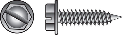 Emery Jensen self-taping screw HWH SLT 6x3/8 inch, shown in a box of 100 screws with a Phillips drive.