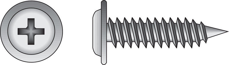 Emery Jensen self-taping screws NDL8X1BX100, metal fasteners with sharp threading for secure wood and metal fastening.