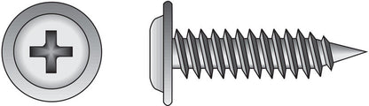 Emery Jensen self-taping screw, NT8x9/16, with threaded shank and washer, designed for secure fastening in construction projects.