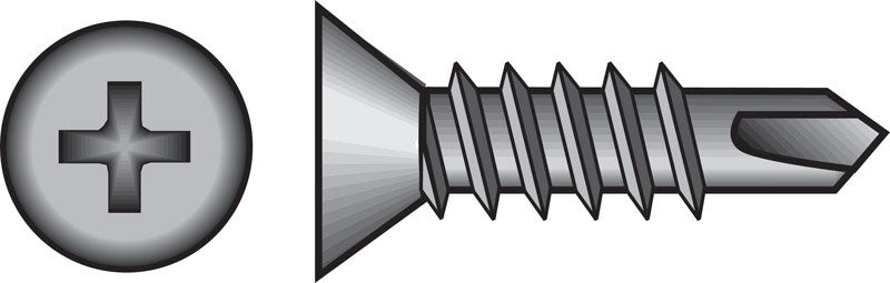 Emery Jensen TEKSC PH FH 10-24X1-1/4 self-taping screw for durable metal fastening, shown in close-up view.