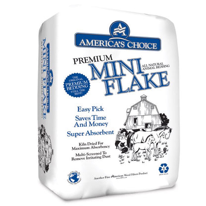 Emery Jensen animal bedding shavings in a 3.5 cu ft bag, natural wood flakes for pet or farm animal bedding.
