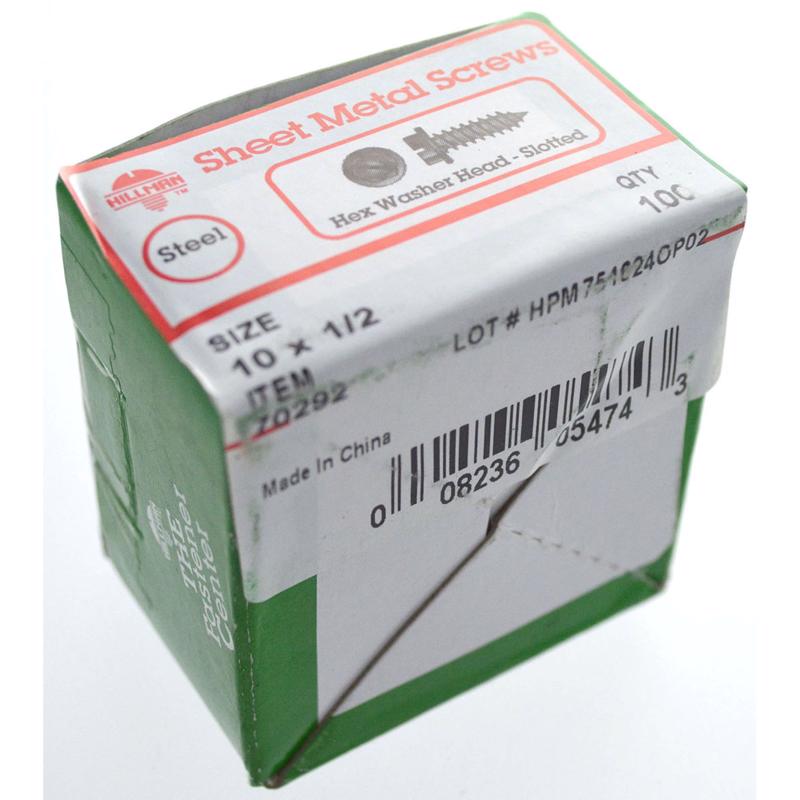 Emery Jensen HX WH SMS Z 10x1/2 sheet metal showing a silver metal sheet with clean-cut edges and a smooth surface.