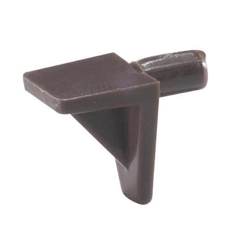 Emery Jensen brown shelf clips and anchors, 8-pack, for securing shelves and pegboards in storage or display setups.