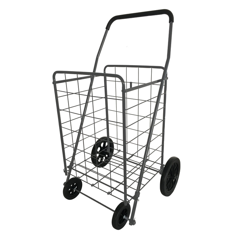 Emery Jensen collapsible shopping cart with 150-pound capacity, lightweight and foldable for easy transport and storage.