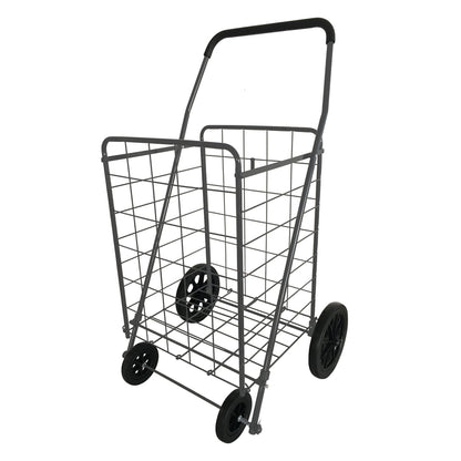 Emery Jensen collapsible shopping cart with 150-pound capacity, lightweight and foldable for easy transport and storage.
