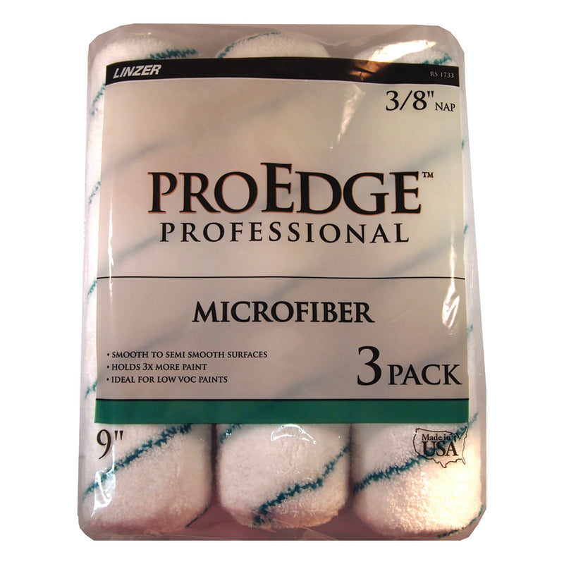 Set of six Emery Jensen microfiber covers for 9-inch short nap rollers, ideal for smooth painting finishes.