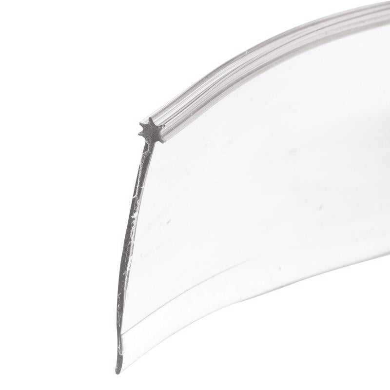 Emery Jensen shower door hardware with clear bottom seal featuring a star shape for a secure fit.