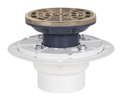 Emery Jensen PVC shower drain pan with 2-inch drain for shower installation, featuring durable PVC construction.