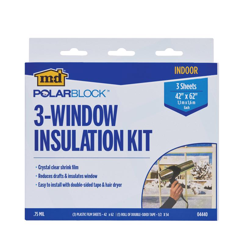 Emery Jensen Insulatin KT 3Win shrink window kit with 42x62 inch size, used for insulating and sealing windows.