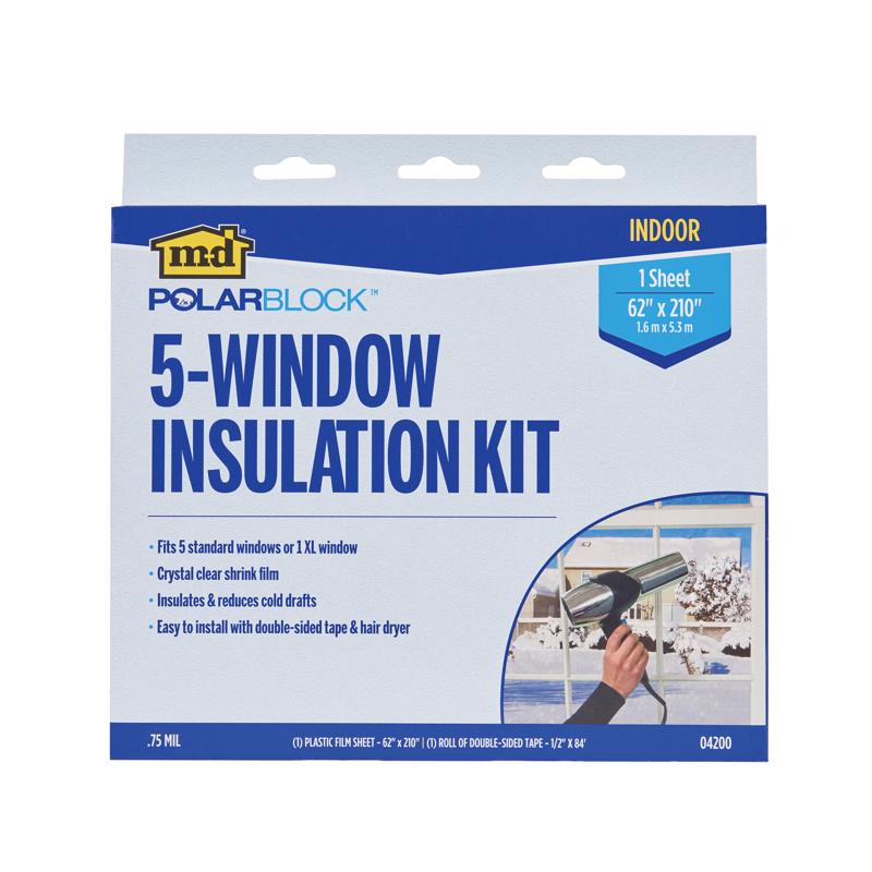 Emery Jensen Insulation KT 5WIN shrink window kit with 62x210-inch size for sealing and insulating window gaps.