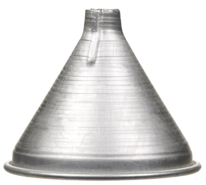 Aluminum 2oz kitchen funnel from Emery Jensen, used for pouring liquids or powders in cooking and baking.