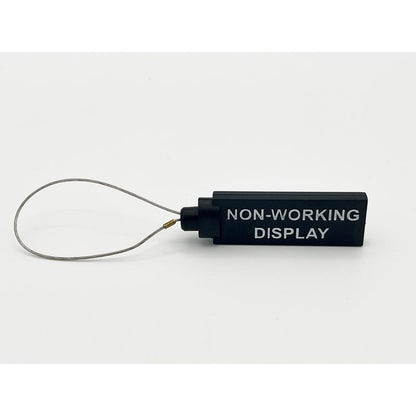 Emery Jensen anti-theft display tag signage and sign holder for retail security and merchandise protection.