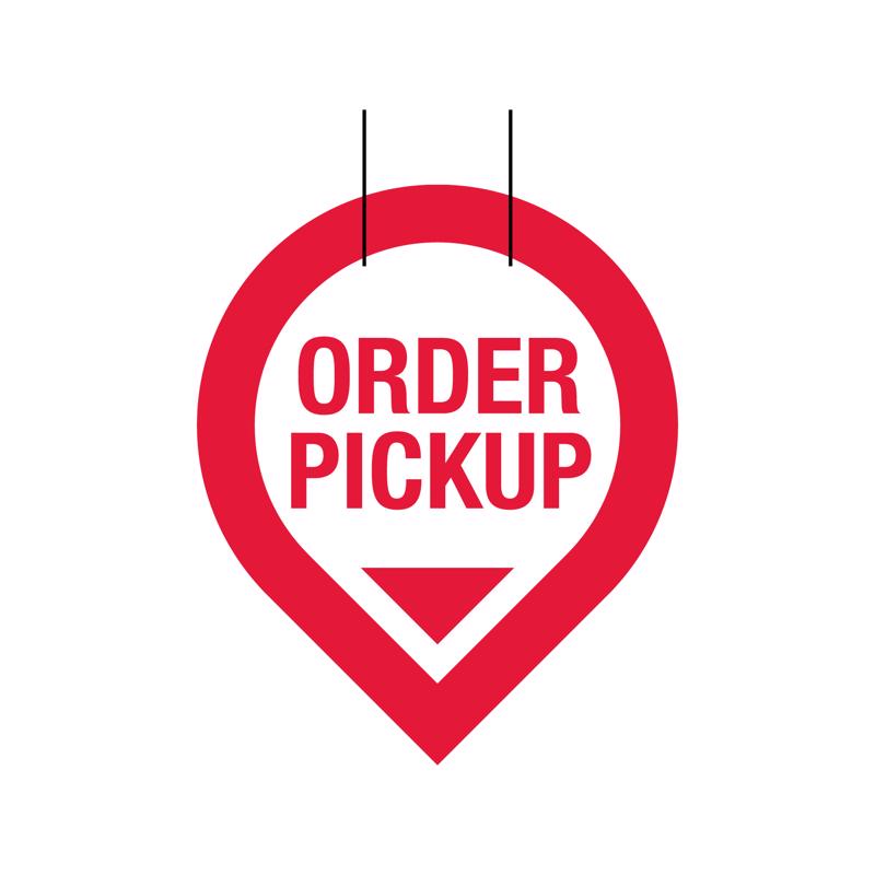 Emery Jensen online pickup sign kit with clear signage and sign holder for easy customer service communication.