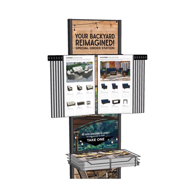 Outdoor Living 2025 Flip signage by Emery Jensen, showcasing durable sign holder for outdoor display.