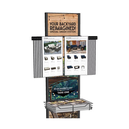 Outdoor Living 2025 Flip signage by Emery Jensen, showcasing durable sign holder for outdoor display.
