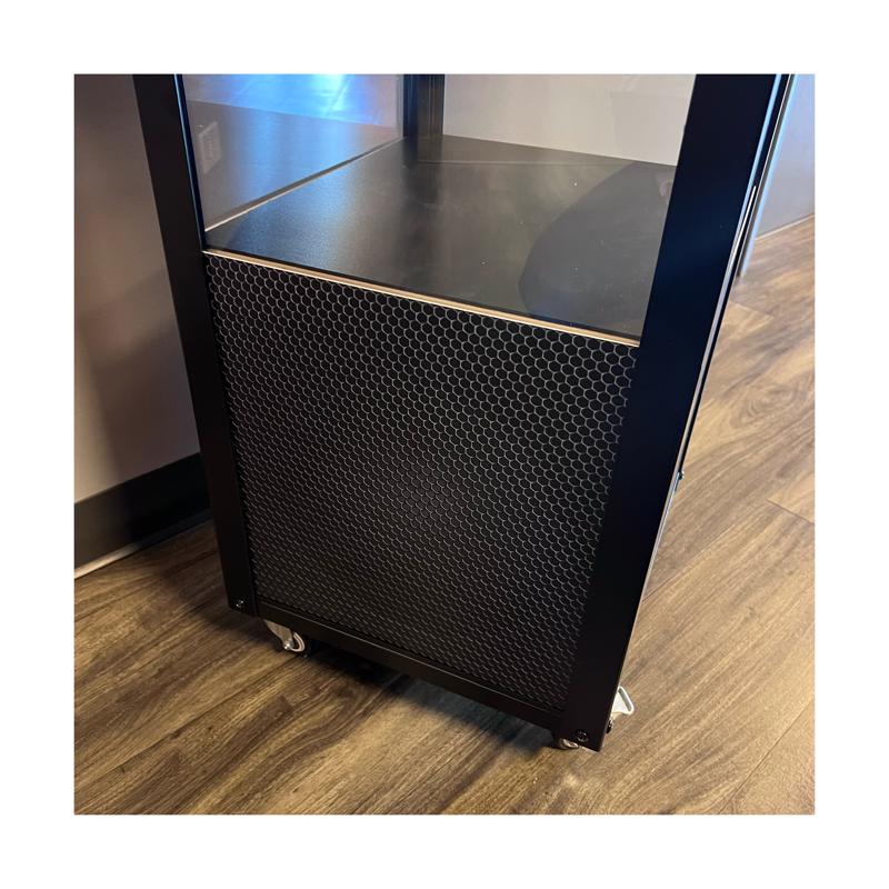 Emery Jensen signage and sign holder featuring a speaker cabinet retrofit for display or signage purposes.