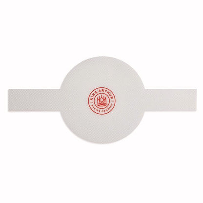 Emery Jensen silicone bakeware loaf lifter in round shape, designed for easy handling of baked bread loaves.