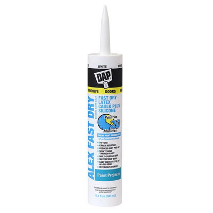 Emery Jensen siliconized acrylic caulk in 10.1 oz tubes, pack of 12, ideal for sealing and caulking projects.