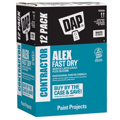 Emery Jensen siliconized acrylic caulk in 10.1 oz box, ideal for sealing and filling gaps in home improvement projects