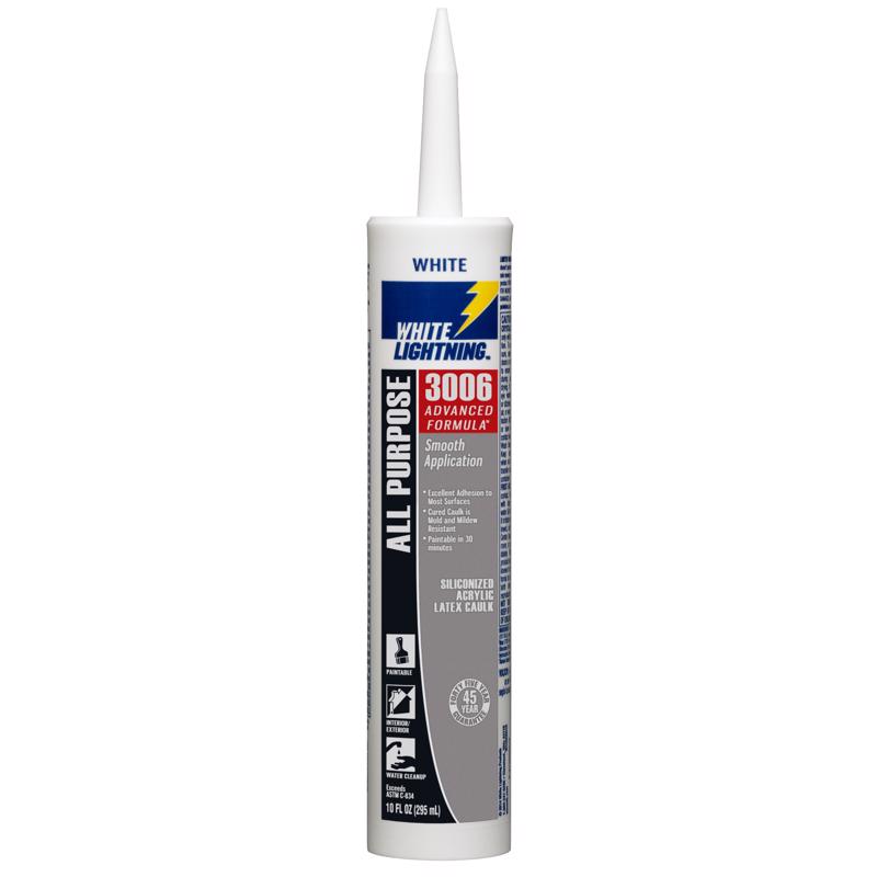 Emery Jensen siliconized acrylic caulk WL 3006AF in white, 10 oz tubes, pack of 12, for sealing and caulking applications