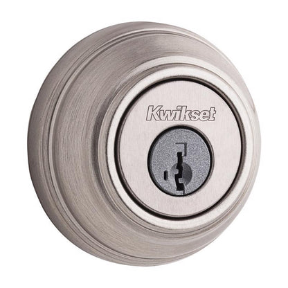 Emery Jensen Deadbolt Single Cylinder Door Lock in brass finish, showing keyhole and sturdy lock mechanism.