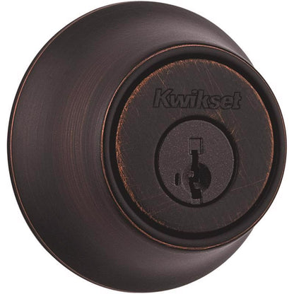 Emery Jensen single cylinder deadbolt V-bolt lock showing keyhole and metal casing for enhanced security.
