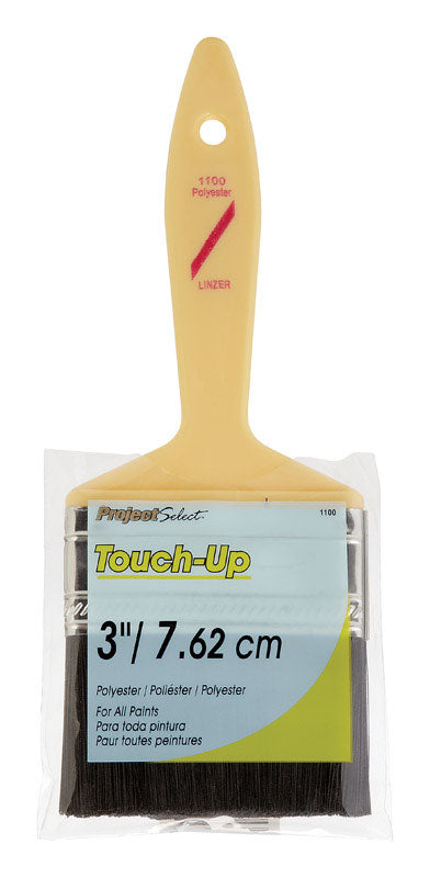 Pack of 12 Emery Jensen 3-inch single-use poly paintbrushes for quick, clean painting projects.