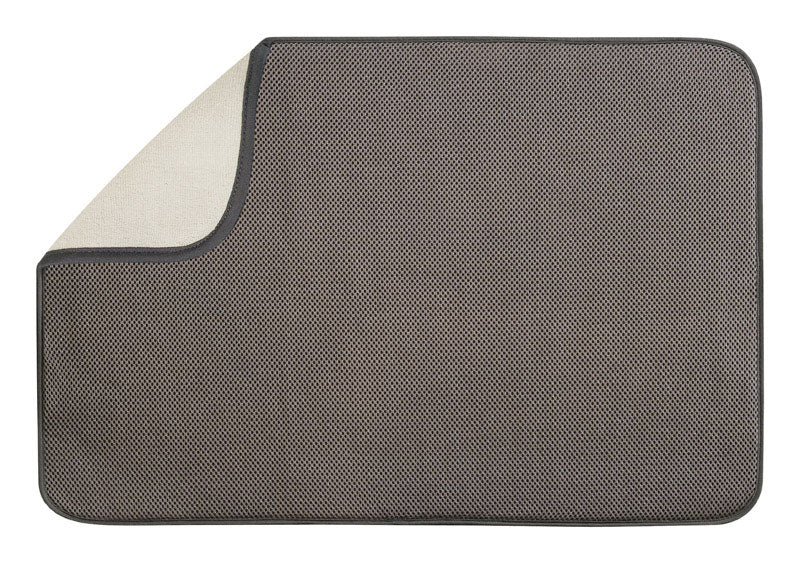 Emery Jensen mocha XL drying mat for sinkware, soft fabric with absorbent surface, ideal for drying dishes and utensils.