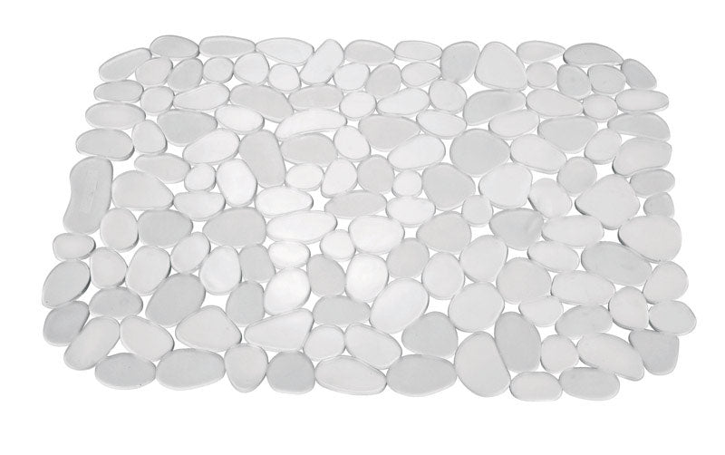 Clear 12x15.5 inch sink mat from Emery Jensen Sinkware, designed to protect sink surfaces and prevent slipping.