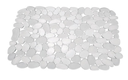 Clear 12x15.5 inch sink mat from Emery Jensen Sinkware, designed to protect sink surfaces and prevent slipping.