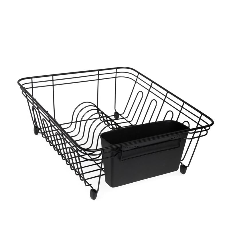 Black 14-inch sinkware organizer by Emery Jensen, designed for efficient kitchen or bathroom storage.