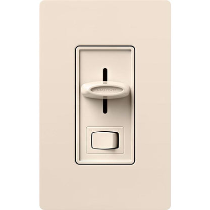 Emery Jensen slide dimmer switch for CFL and LED lights, showing a sleek black switch with adjustable preset dimming.