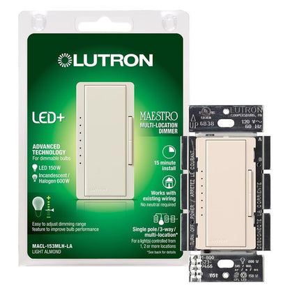 Emery Jensen slide dimmer switch with 1-pole design, used for adjusting lighting brightness in residential or commercial settings.