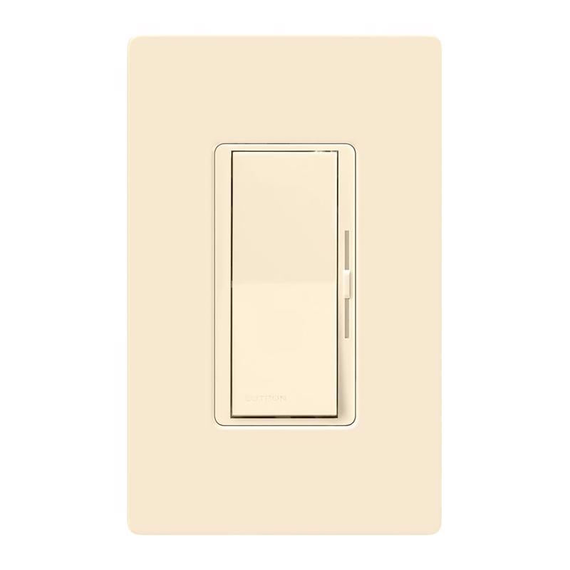 Emery Jensen 3-way slide dimmer switch with almond finish, designed for adjustable lighting control in home or office.