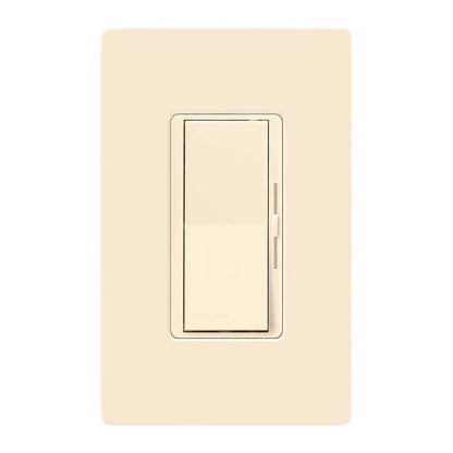 Emery Jensen 3-way slide dimmer switch with almond finish, designed for adjustable lighting control in home or office.