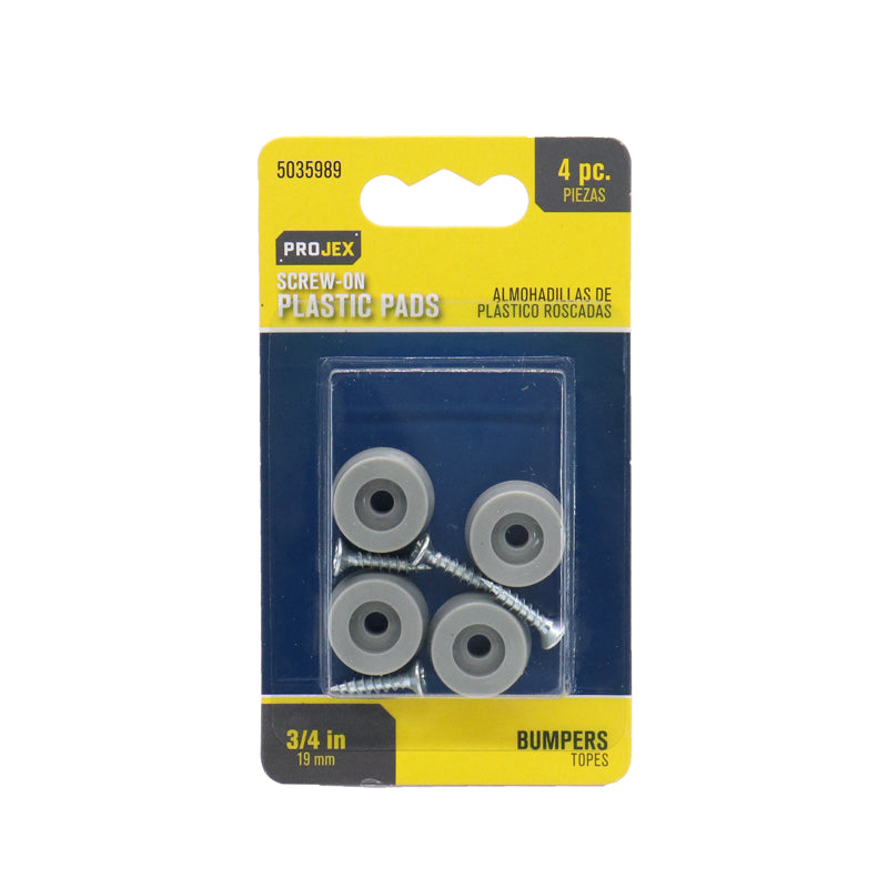 Emery Jensen bumper screw-on sliders-grippers, 3/4 inch, pack of 4, designed to protect surfaces and prevent scratches.