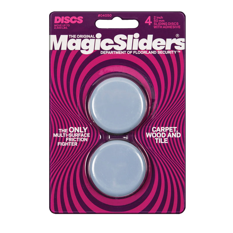 Set of four Emery Jensen sliding disc round grippers, 2-inch size for secure grip and sliding applications.