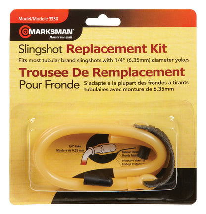Emery Jensen slingshot band and pouch set with durable black straps and accessories for outdoor slingshot use.