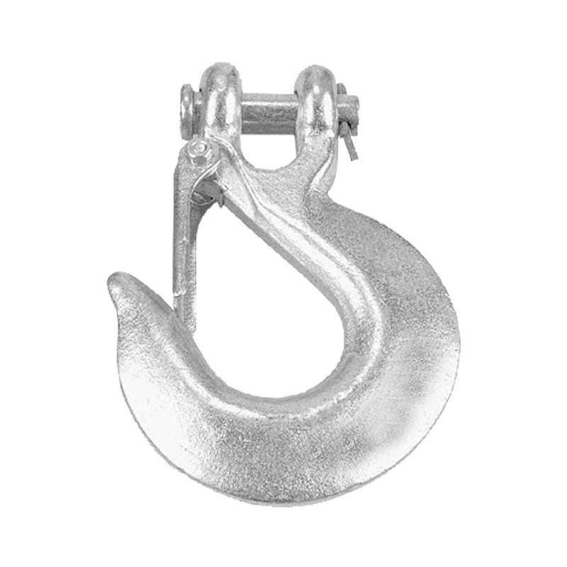 Set of 5 Emery Jensen CLVS SLP HK 3900# slip clevis hooks, 0.31-inch for secure lifting and rigging applications.