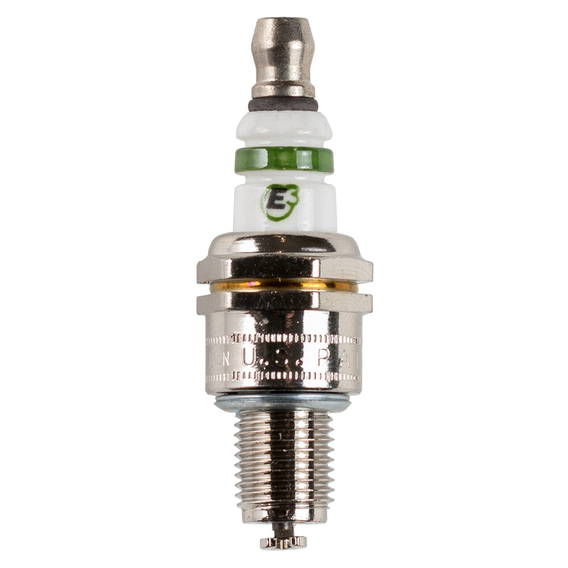 Emery Jensen small engine spark plug E3.24 1-pack, showing the metal and ceramic components of the spark plug.